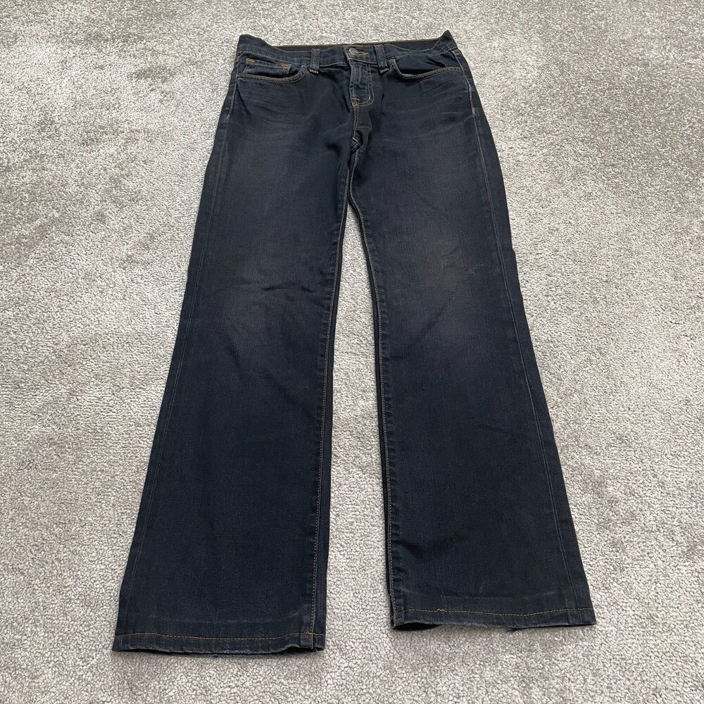 J. Brand 805 Mid Rise Straight Leg Denim Jeans Womens 26 Black Washed 30x28.5